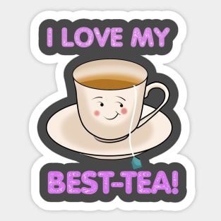 BEST FRIENDS FUNNY CUTE TEA CUP Sticker